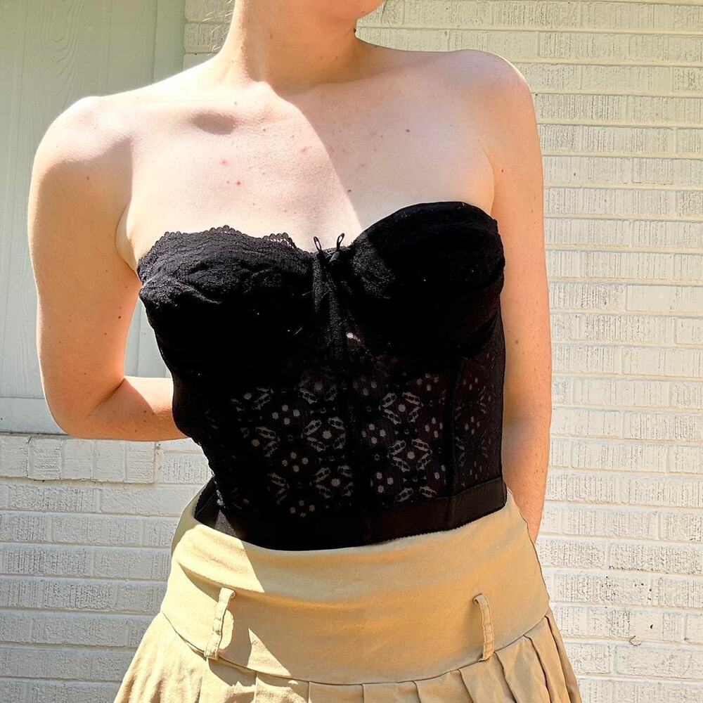 Vintage 90's Black Lace Bustier